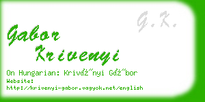 gabor krivenyi business card